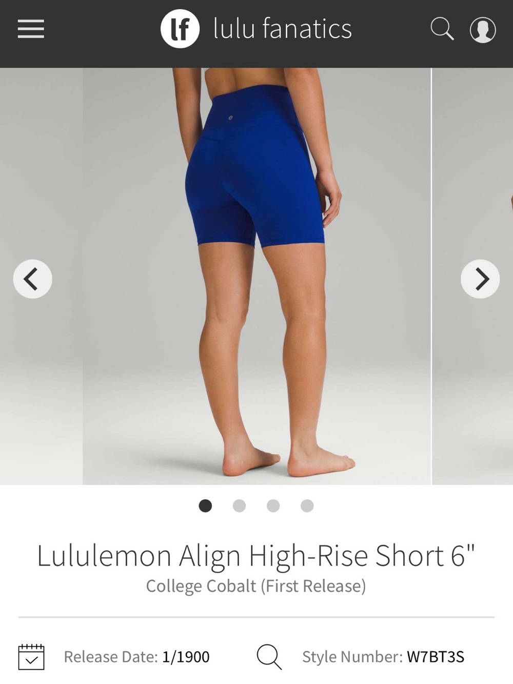 lululemon Align High-Rise Short 6" College Cobalt Size 4 - Picture 15 of 15